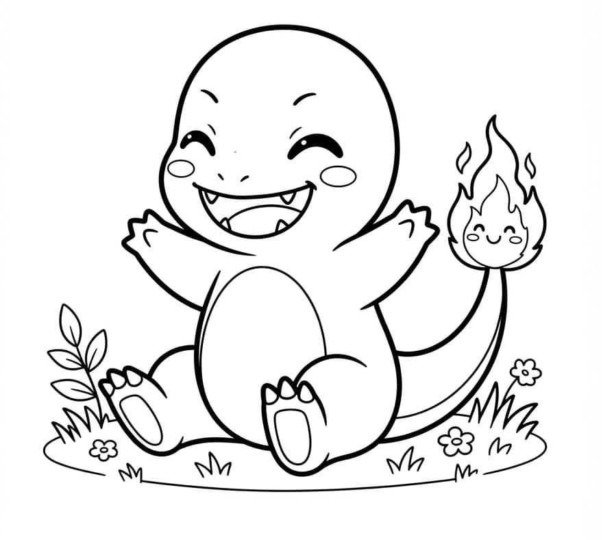 Charmander Pokémon Boyama Sayfası