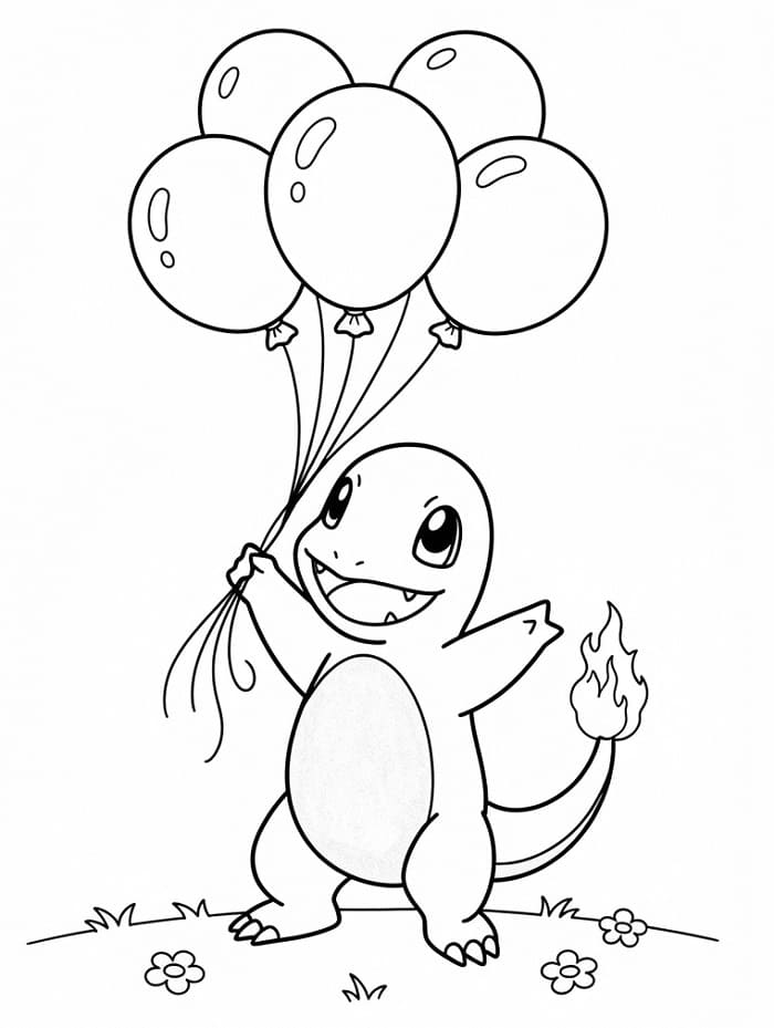 Charmander Pokémon'da Boyama Sayfası