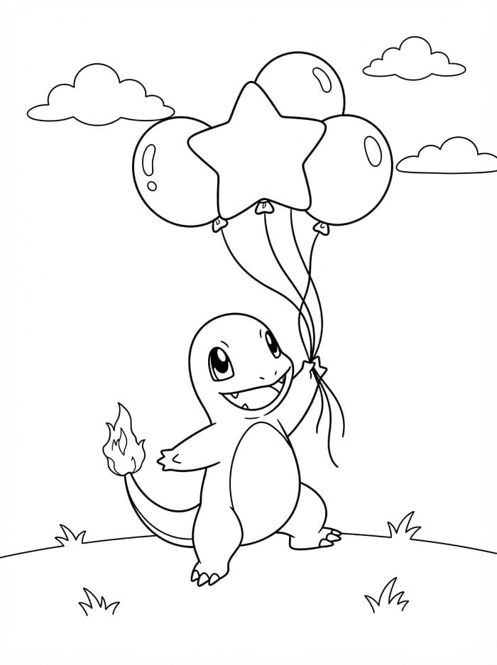 Charmander Pokémon'dan Boyama Sayfası