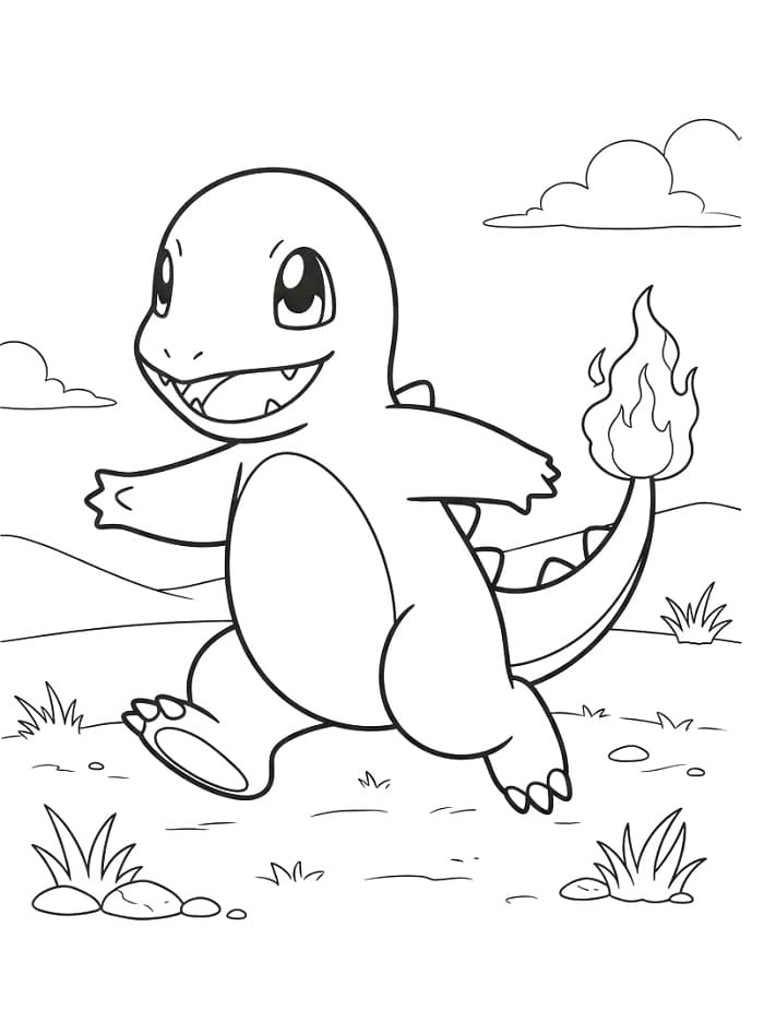 Charmander Ücretsiz Boyama Sayfası