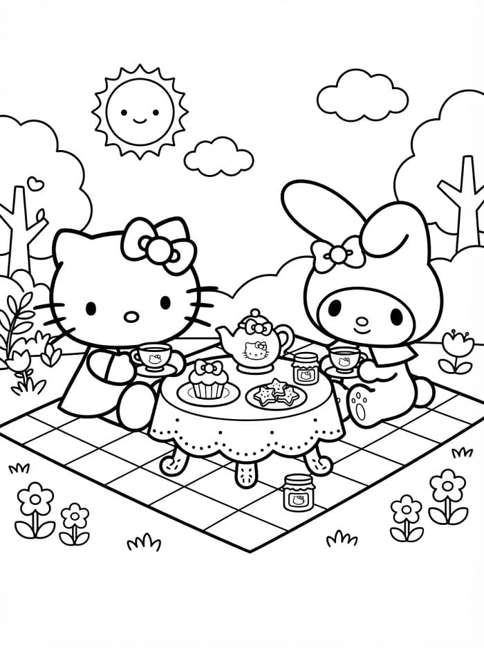 Çok sevimli Sanrio Boyama Sayfası