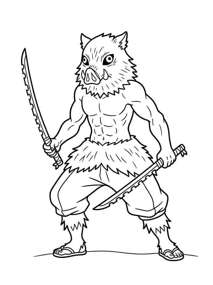 Demon Slayer Inosuke Boyama Sayfası