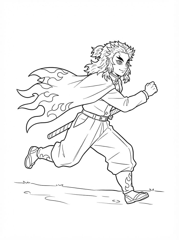 Demon Slayer Kyojuro Rengoku Boyama Sayfası
