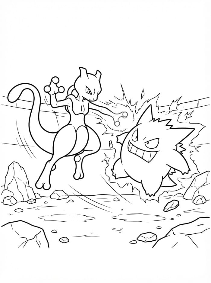 Fantastik Mewtwo Boyama Sayfası