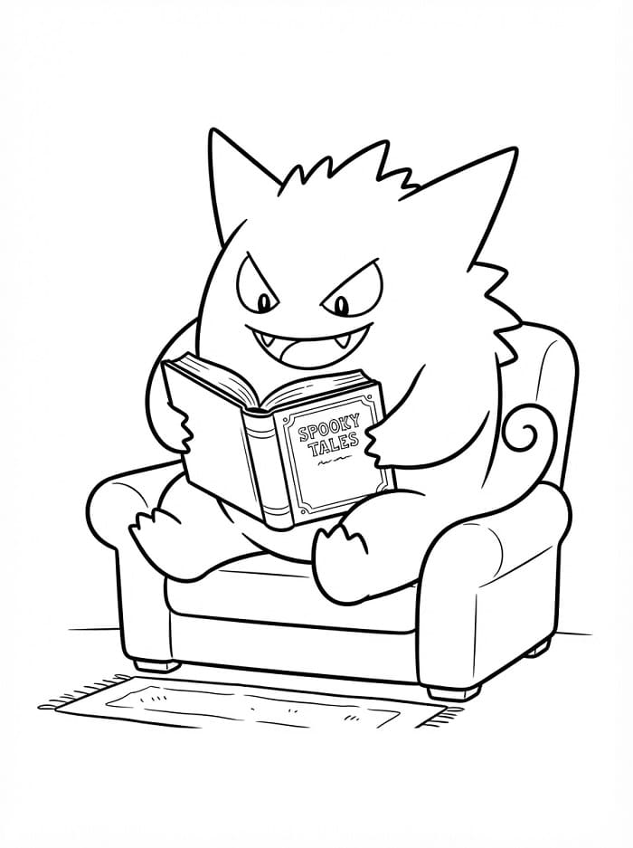 Gengar Baskı İçin Boyama Sayfası
