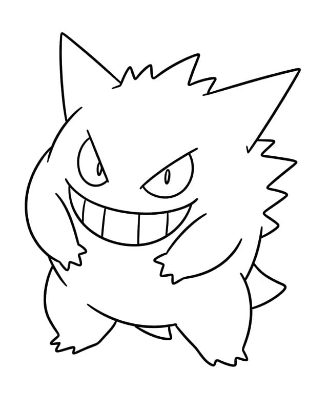 Gengar Çocuklar İçin Boyama Sayfası