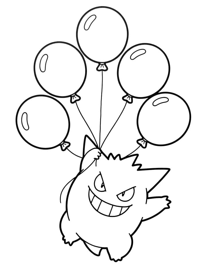 Gengar Görseli Boyama Sayfası