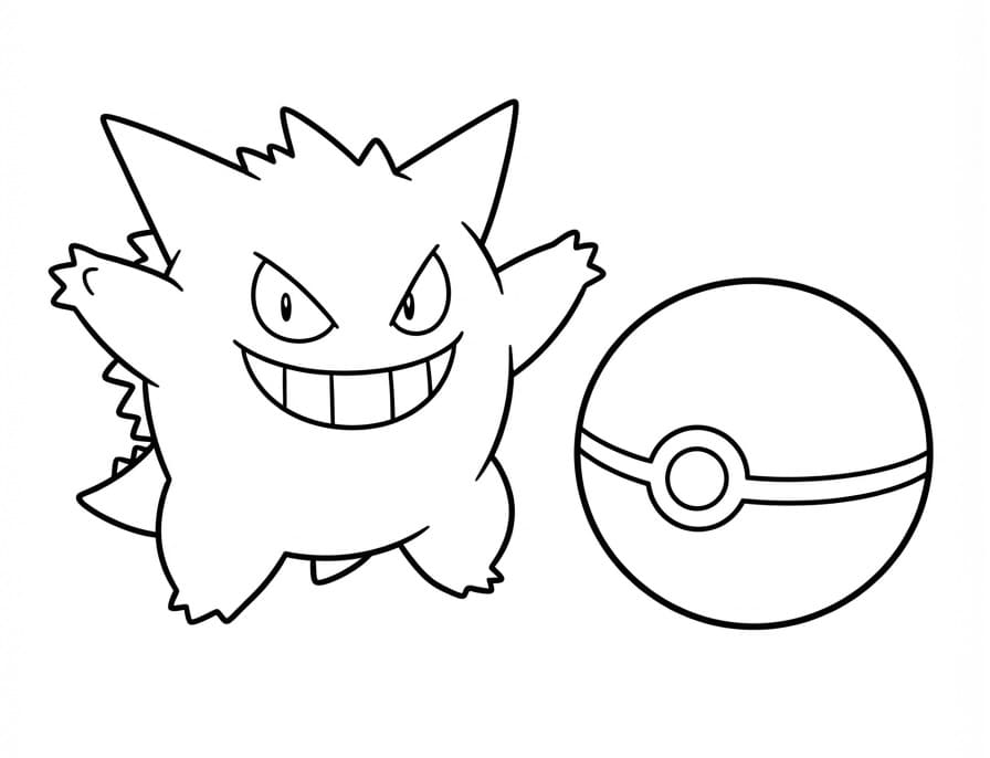 Gengar Pokémon Boyama Sayfası