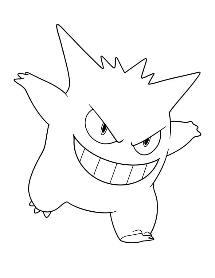 Gengar Pokémon'da Boyama Sayfası