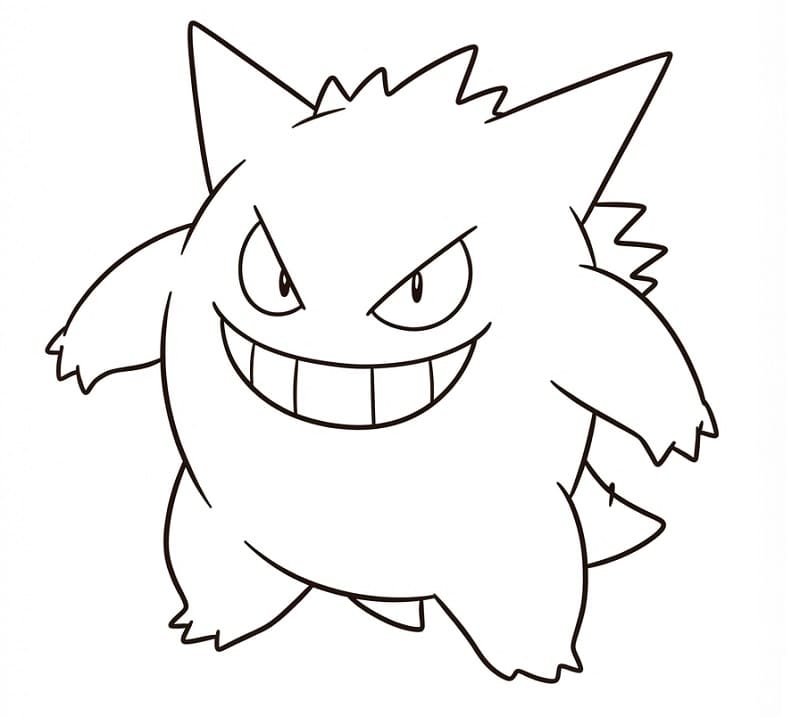 Gengar Ücretsiz Çocuklar İçin Boyama Sayfası
