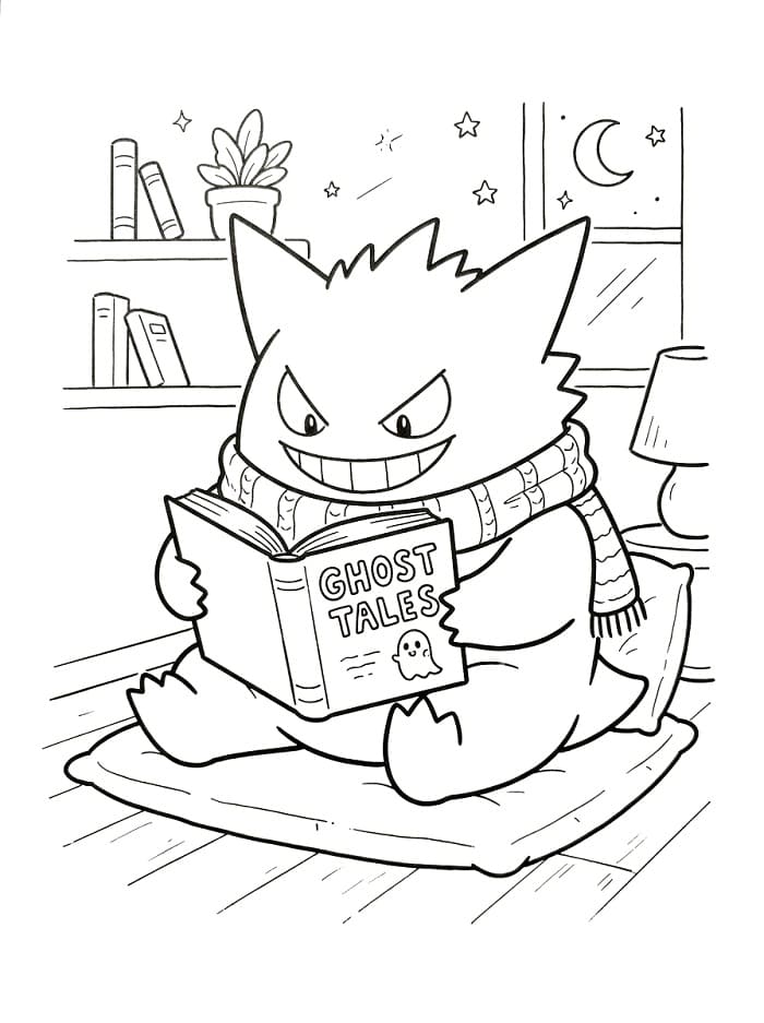 Gengar Yazdırılabilir Boyama Sayfası