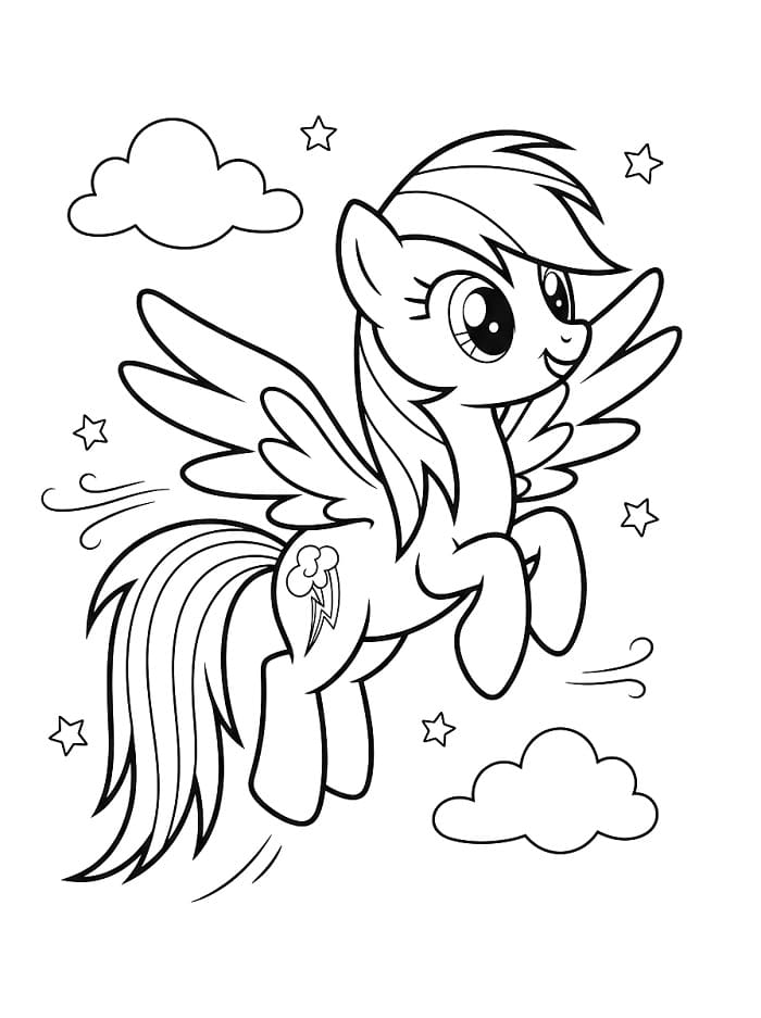 Güzel Rainbow Dash Boyama Sayfası