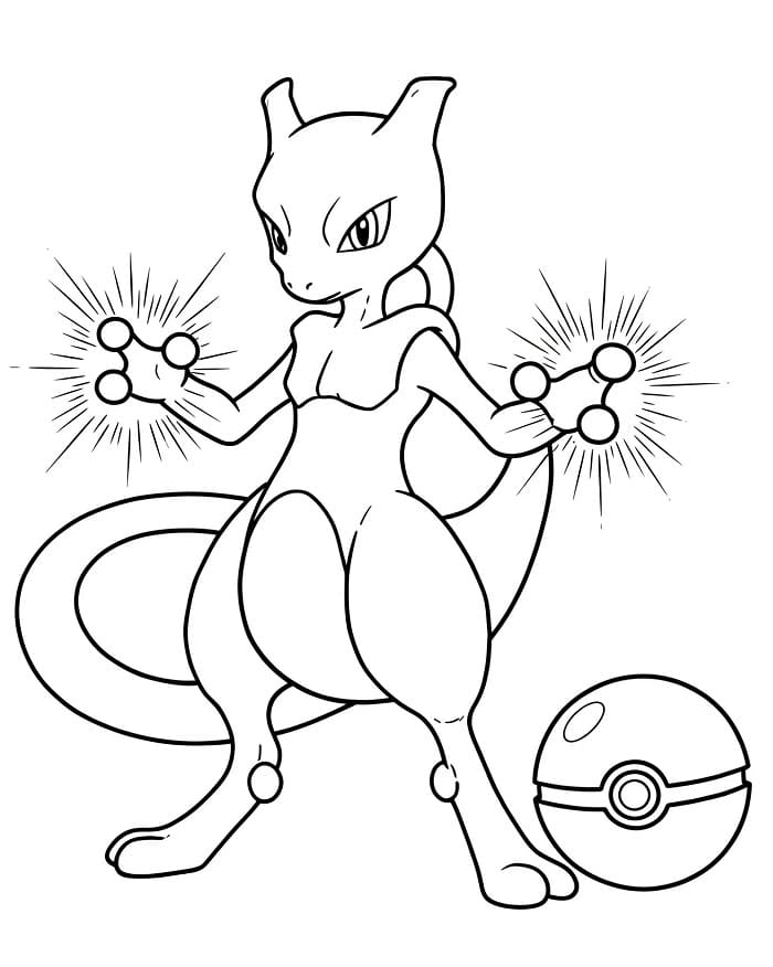 Harika Mewtwo Boyama Sayfası