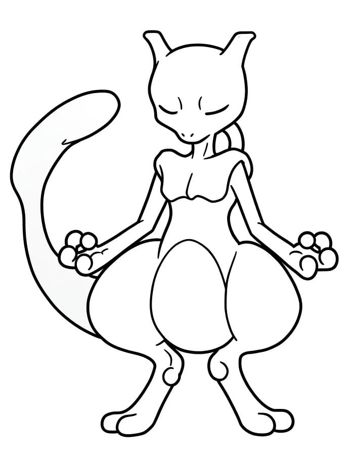 Havalı Mewtwo Boyama Sayfası