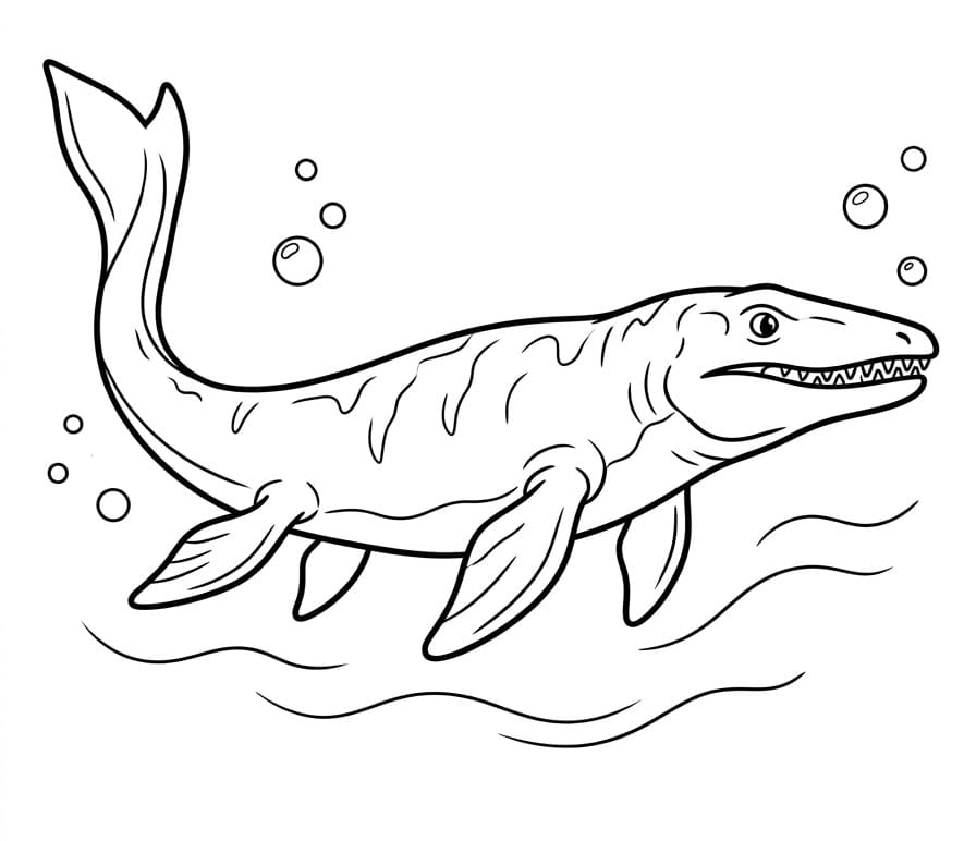 Havalı Mosasaurus Boyama Sayfası