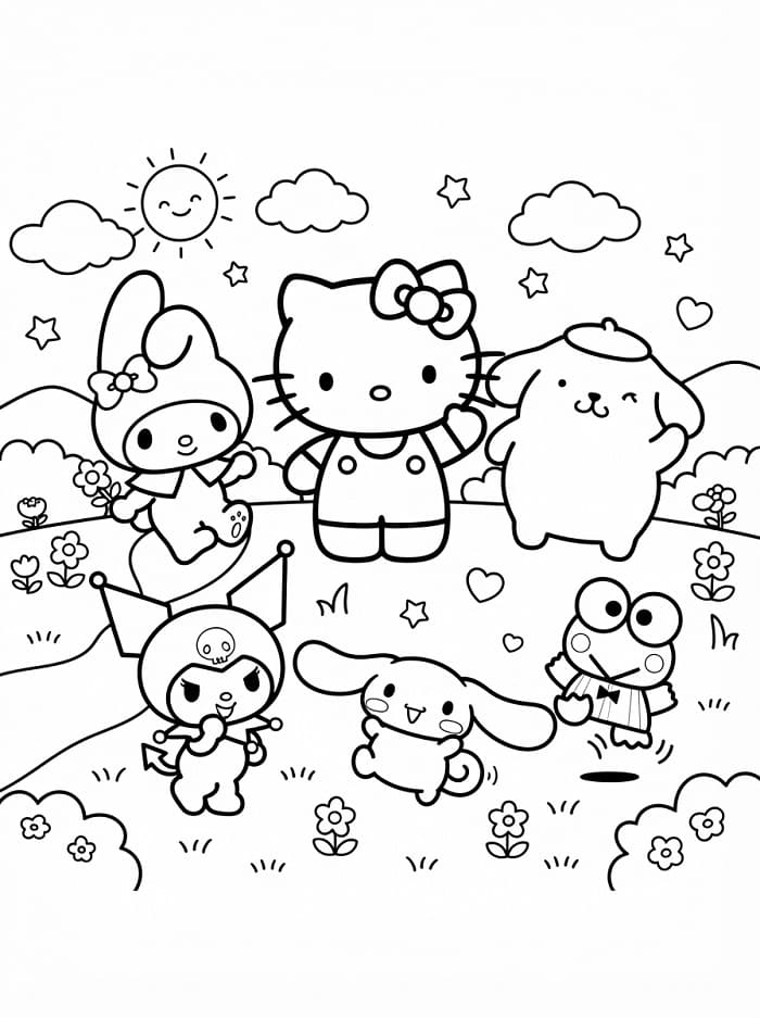 Hoş Sanrio Boyama Sayfası