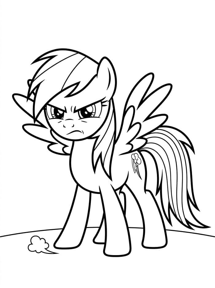 Kızgın Rainbow Dash Boyama Sayfası