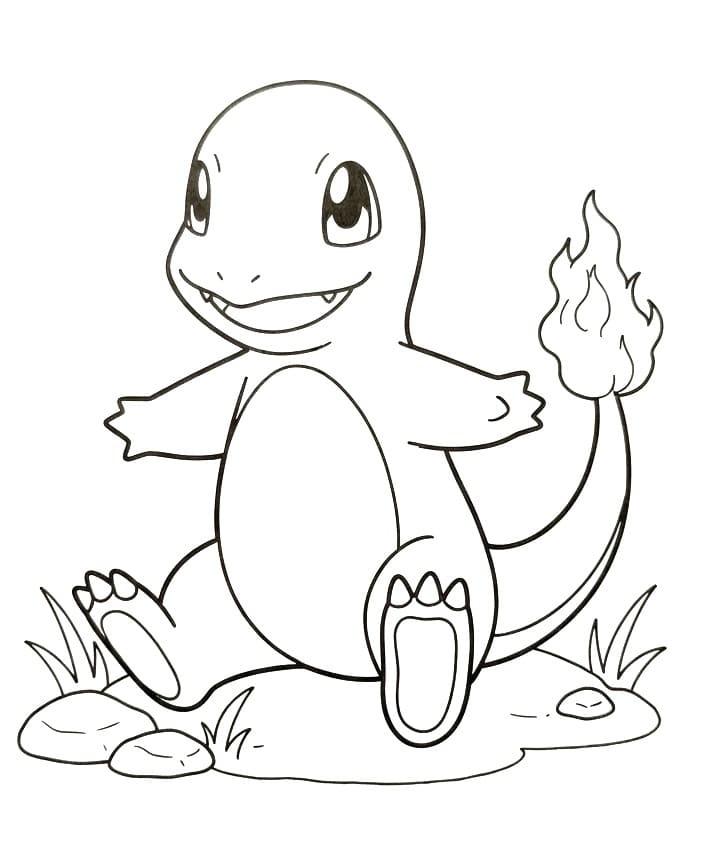 Kolay Charmander Boyama Sayfası