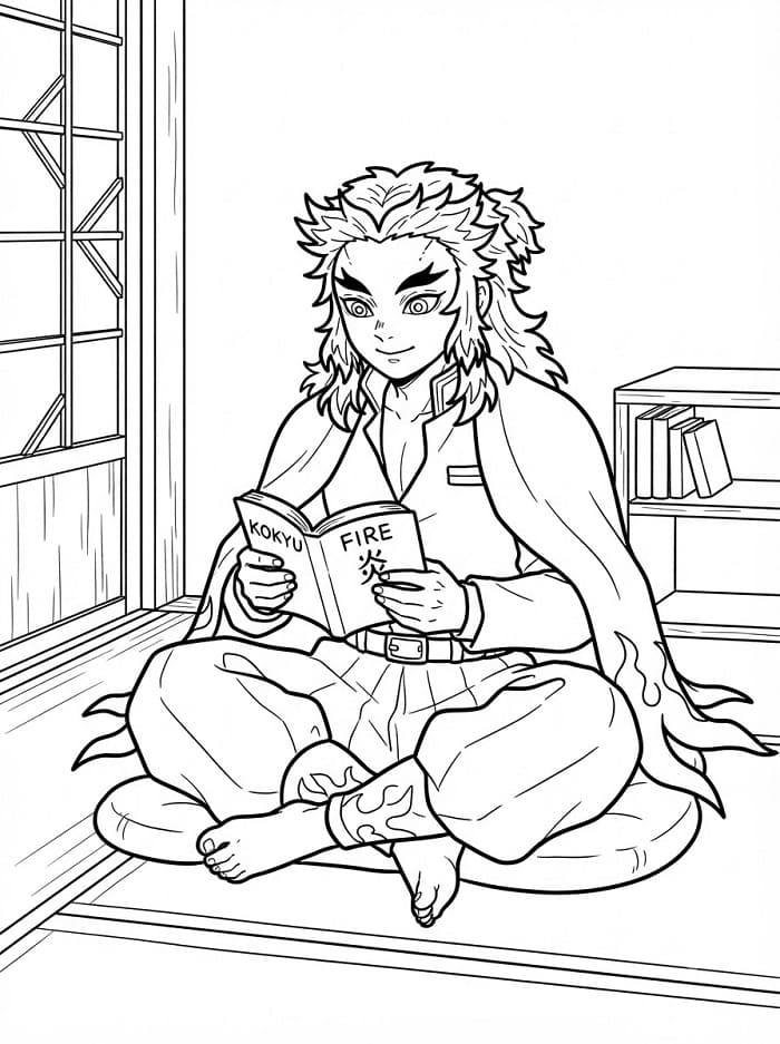 Kyojuro Rengoku Demon Slayer Boyama Sayfası