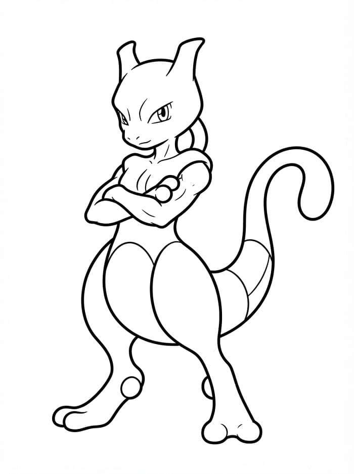 Mewtwo Bedava Boyama Sayfası