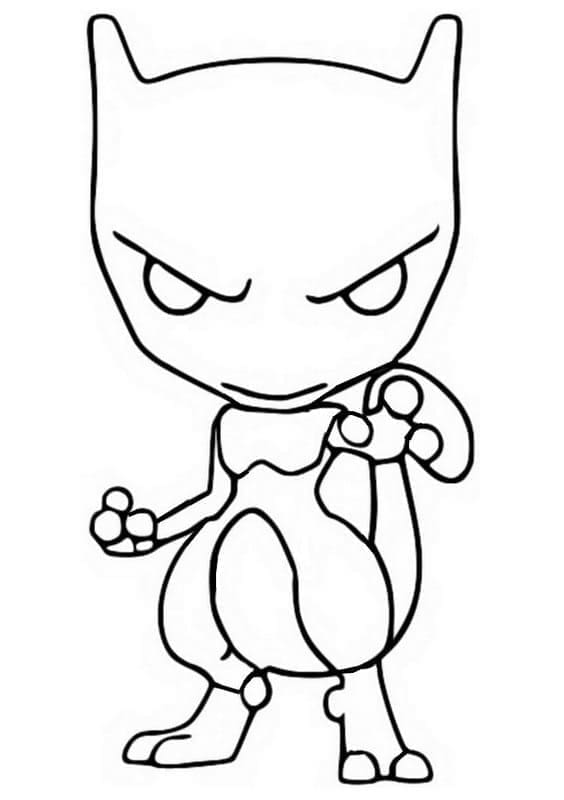 Mewtwo Görseli Boyama Sayfası