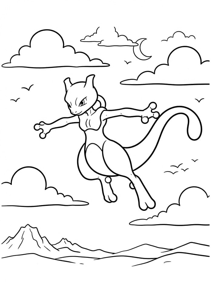 Mewtwo Pokémon Boyama Sayfası