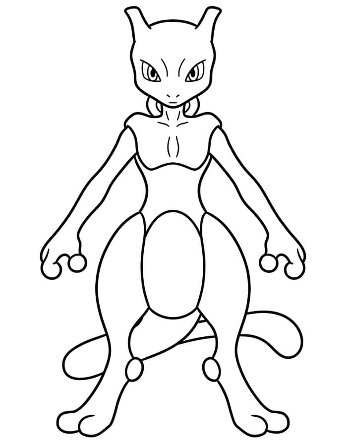 Mewtwo Pokémon'da Boyama Sayfası