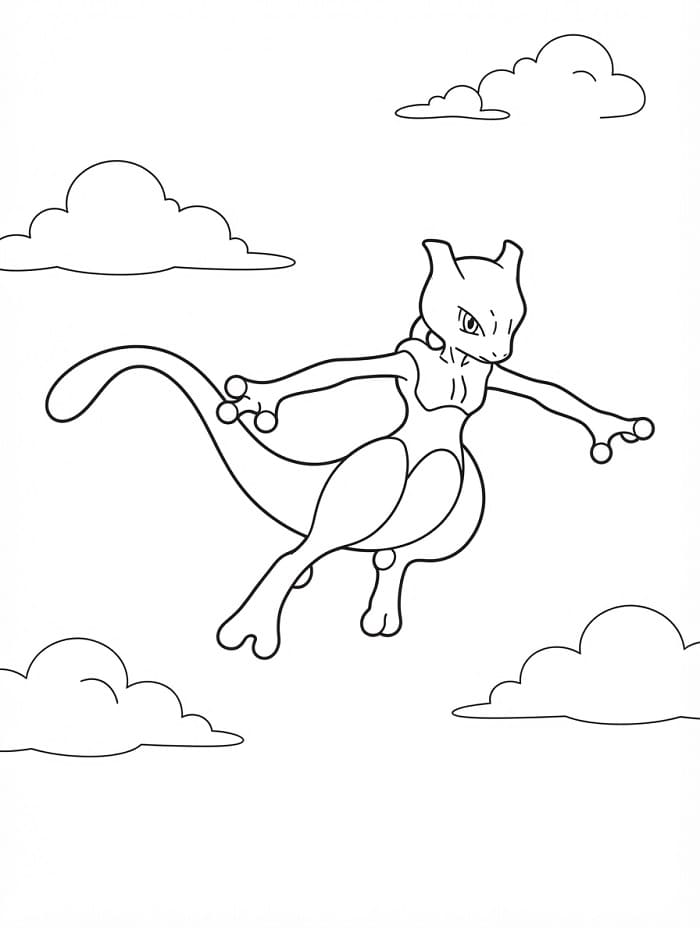 Mewtwo Pokémon'dan Boyama Sayfası