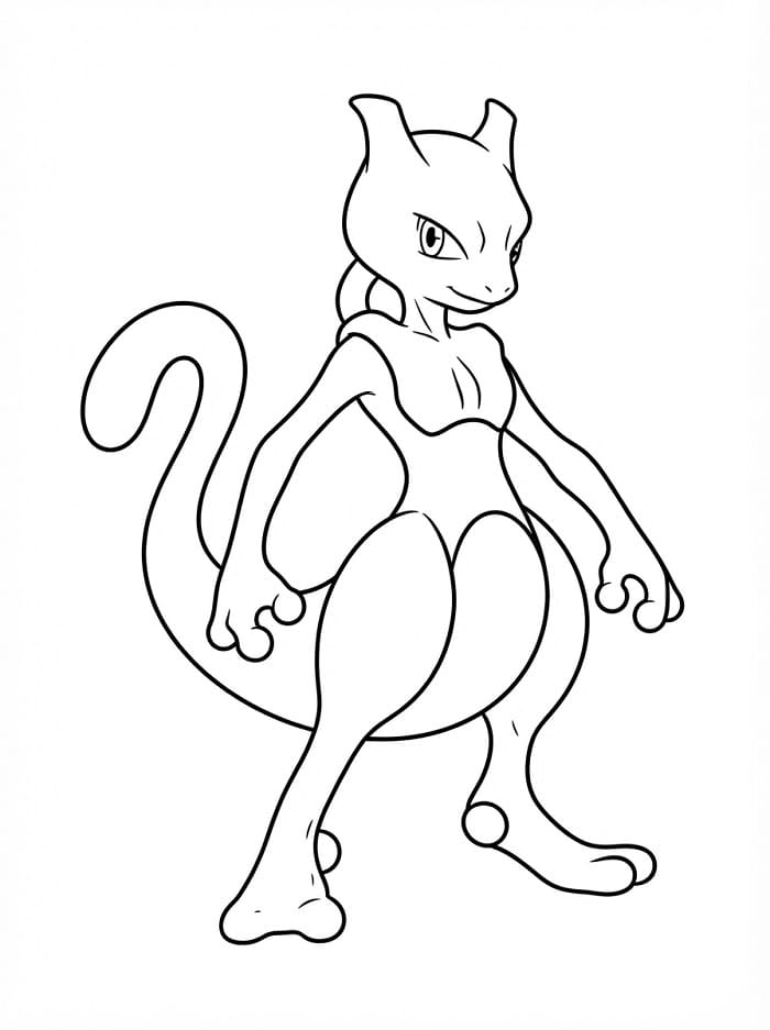Mewtwo Ücretsiz Yazdırılabilir Boyama Sayfası