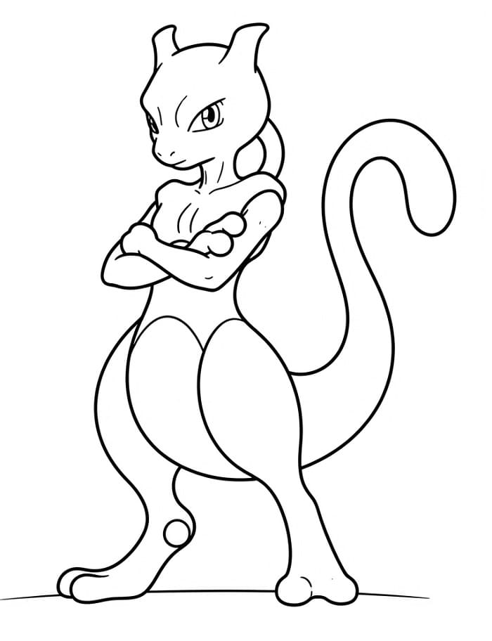 Mewtwo Ücretsiz Boyama Sayfası