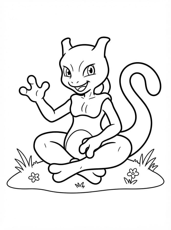 Mewtwo Yazdır Boyama Sayfası
