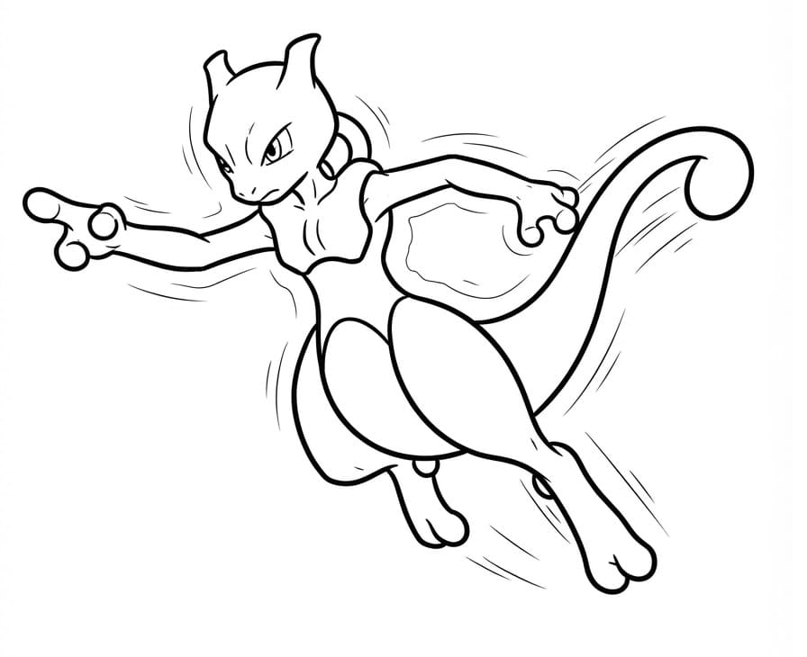 Mewtwo Yazdırılabilir Boyama Sayfası