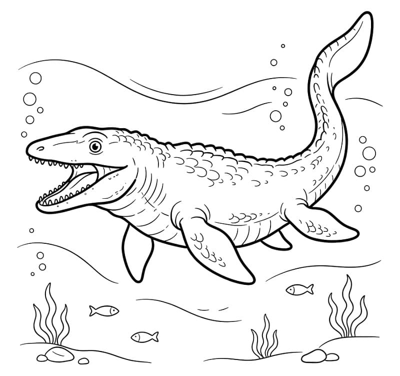 Mosasaurus Bedava Boyama Sayfası
