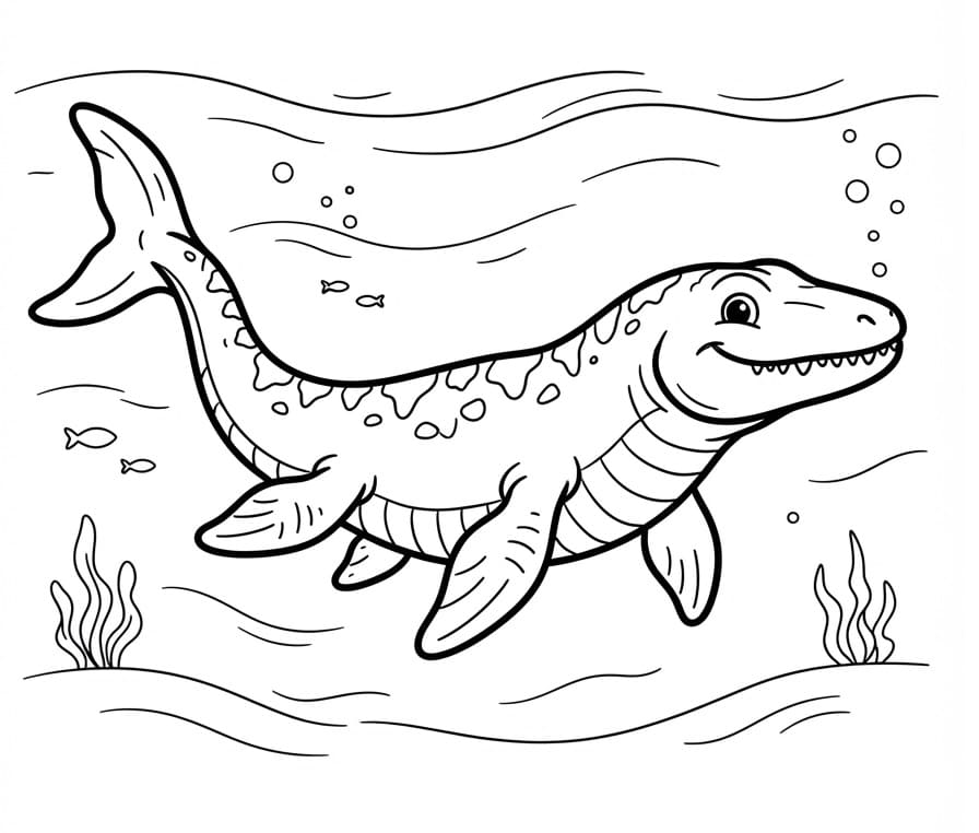 Mosasaurus Görseli Boyama Sayfası
