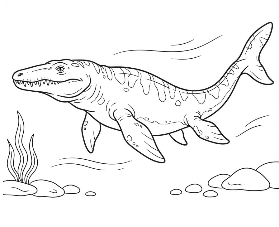 Mosasaurus Ücretsiz Boyama Sayfası