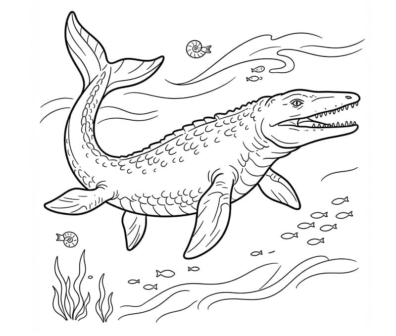 Mosasaurus Yazdır Boyama Sayfası