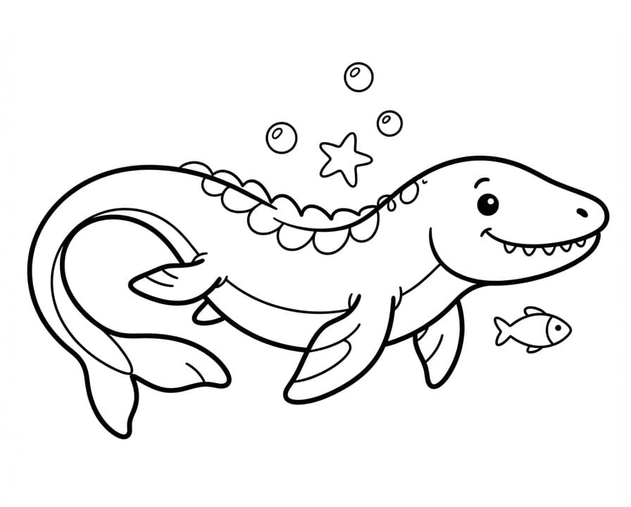 Mosasaurus Yazdırılabilir Boyama Sayfası