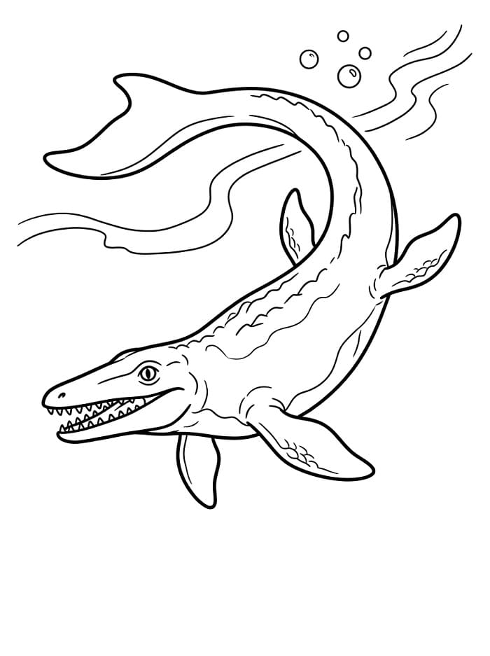 Mosasaurus denizin altında Boyama Sayfası