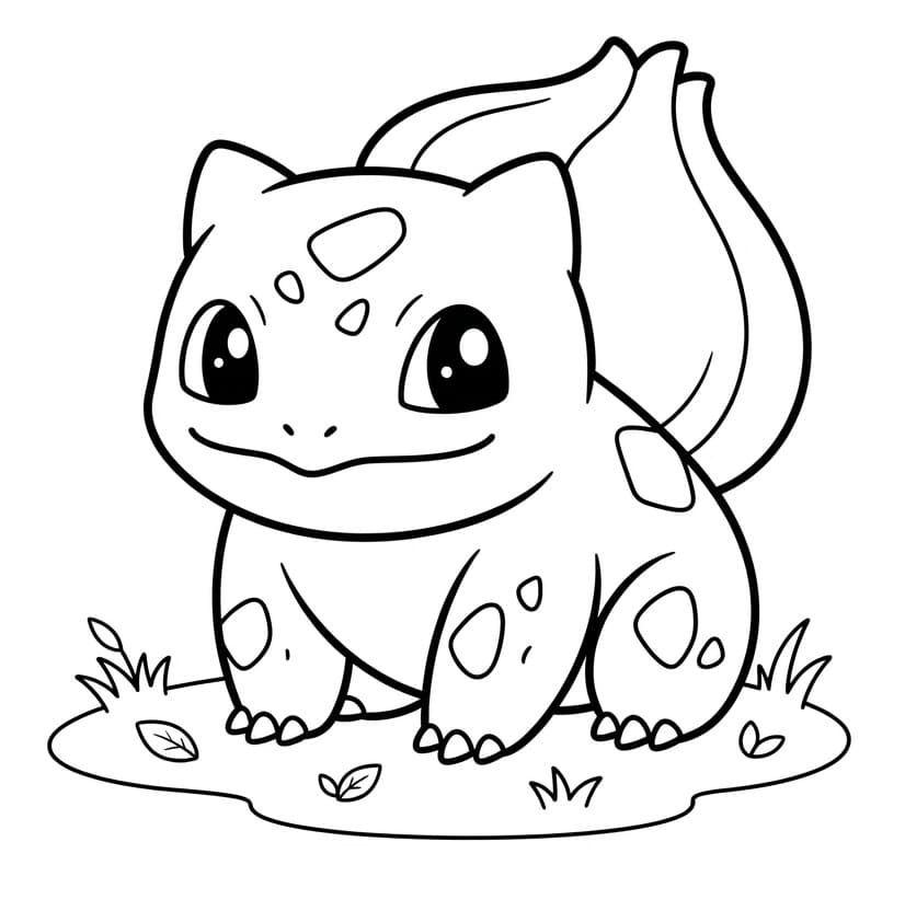 Mutlu Bulbasaur Boyama Sayfası