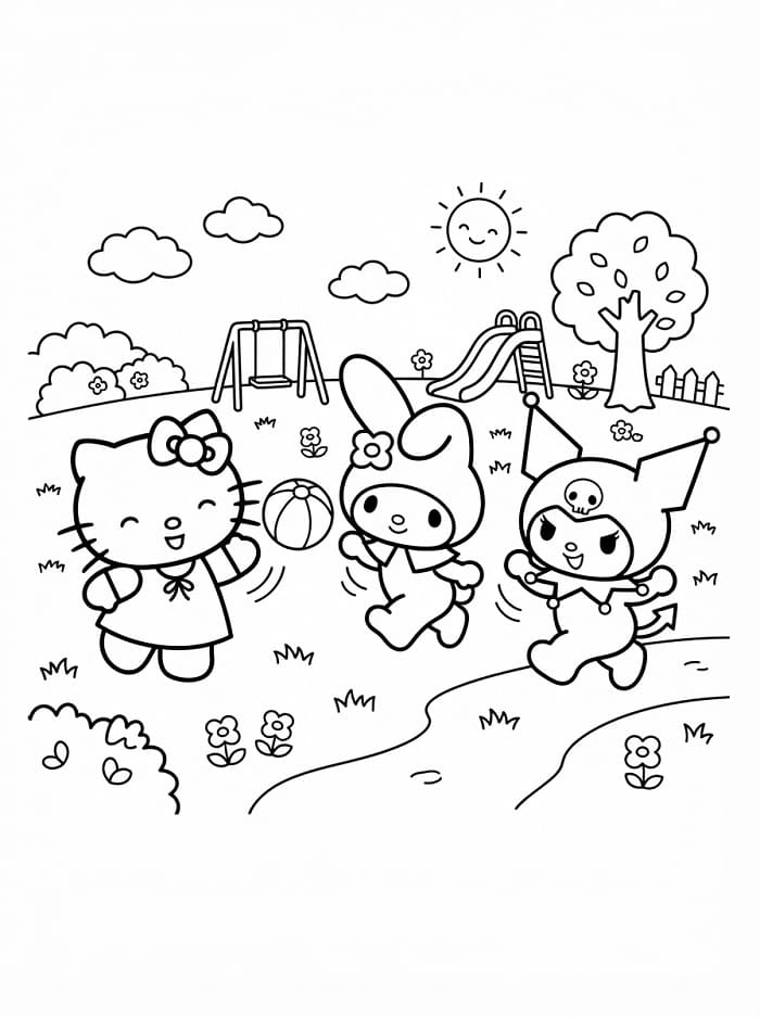 Mutlu Sanrio Boyama Sayfası