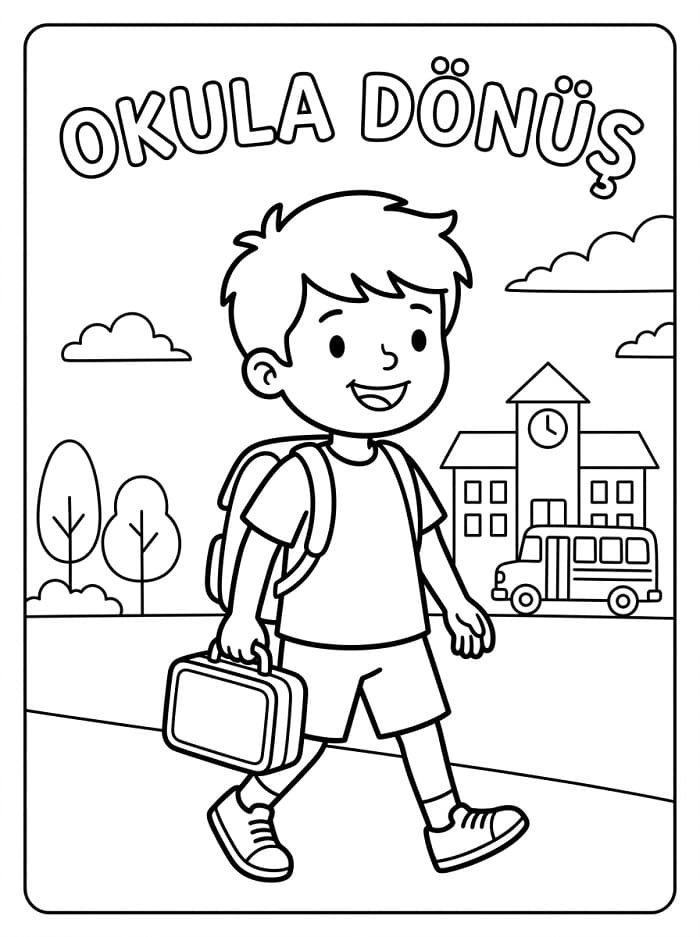 Okula Dönüş (7) Boyama Sayfası