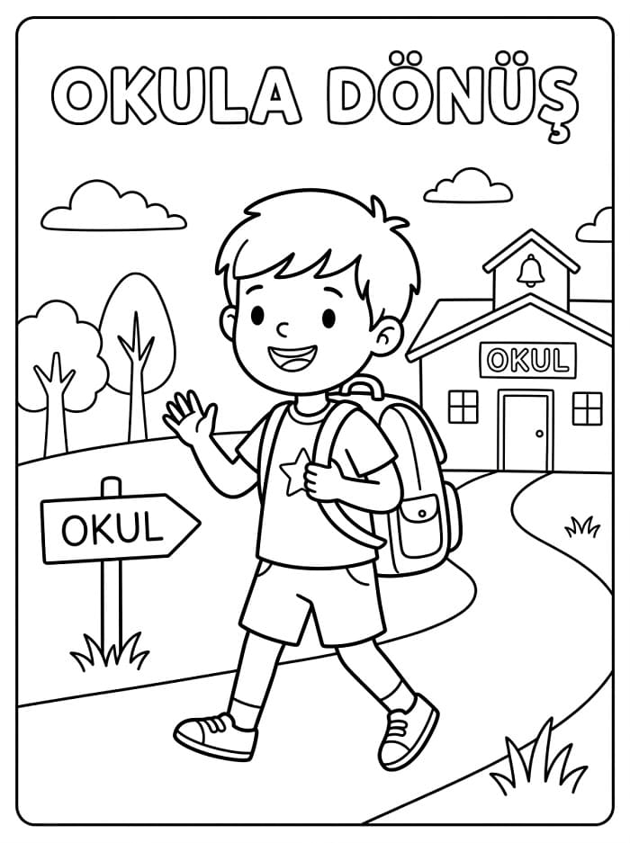 Okula Dönüş (8) Boyama Sayfası