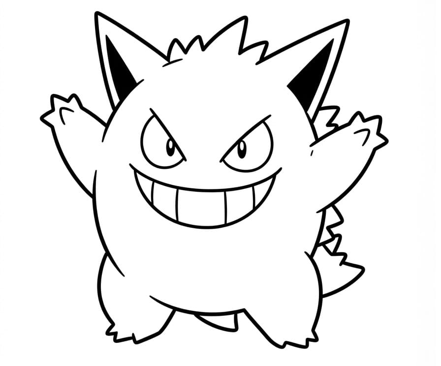 Pokémon Gengar Boyama Sayfası