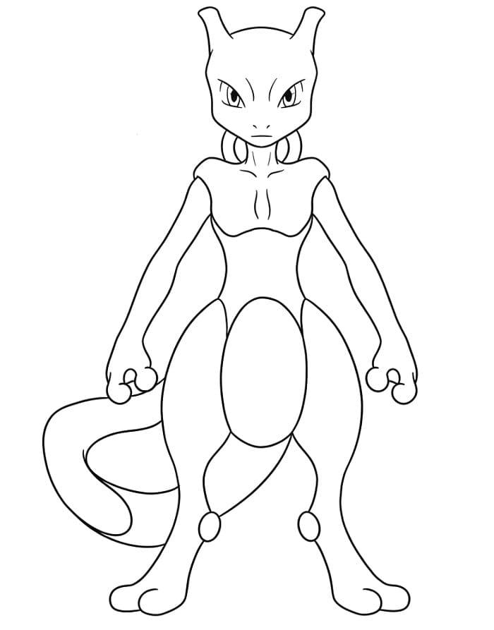 Pokémon Mewtwo Boyama Sayfası