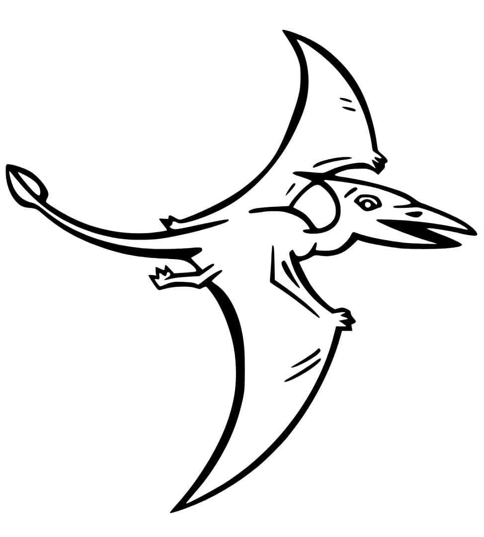 Pterodaktil Baskı İçin Boyama Sayfası