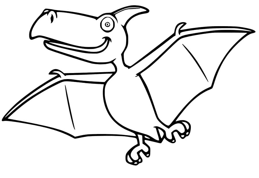 Pterodaktil Yazdırılabilir Boyama Sayfası