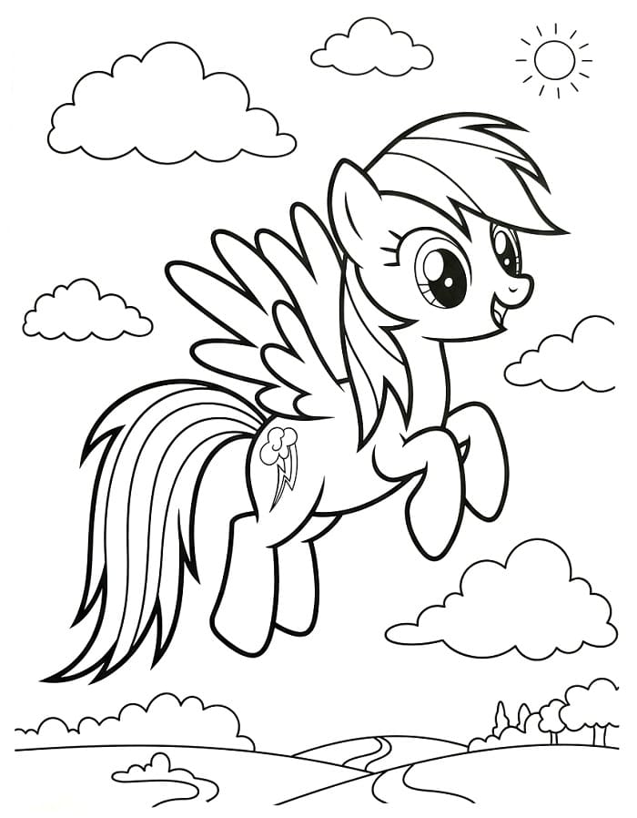 Rainbow Dash Ücretsiz Çocuklar İçin Boyama Sayfası