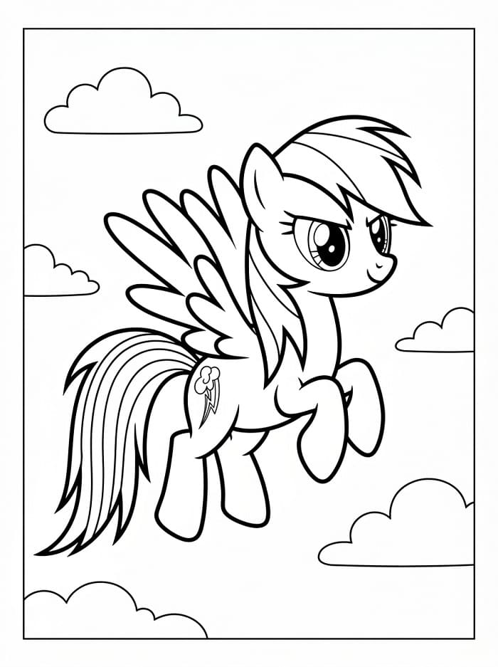 Rainbow Dash Ücretsiz Yazdırılabilir Boyama Sayfası
