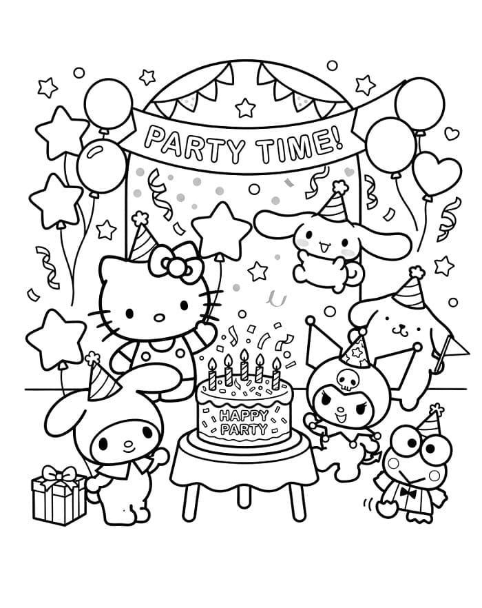 Sanrio Doğum Günü Boyama Sayfası