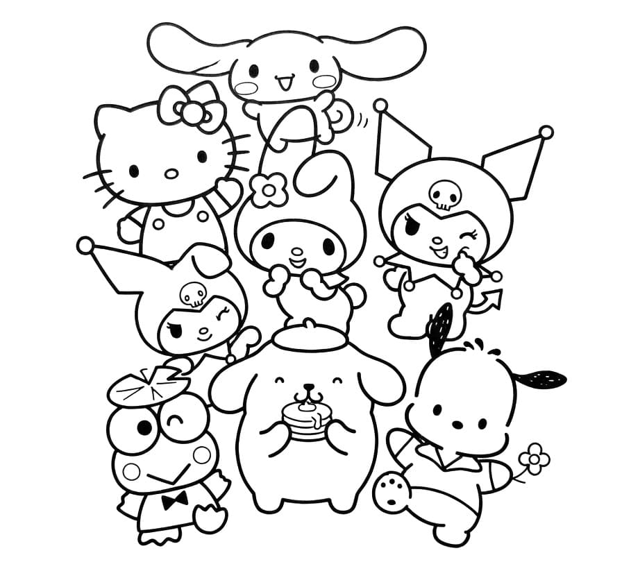 Sanrio Karakterleri Boyama Sayfası